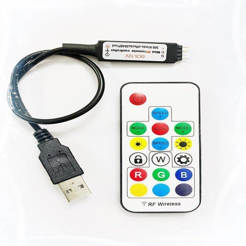 Conector de alimentação USB de 5V e 3 pinos para placa-mãe de computador, faixa de luz de fundo RGB colorida 2812 com co