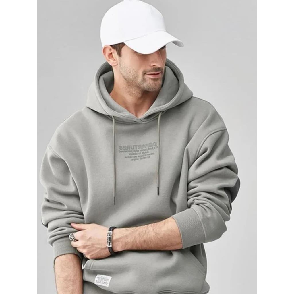 Moletom com capuz masculino forro de lã espessamento outono inverno novo estilo na moda contraste cor solta Casual All-M