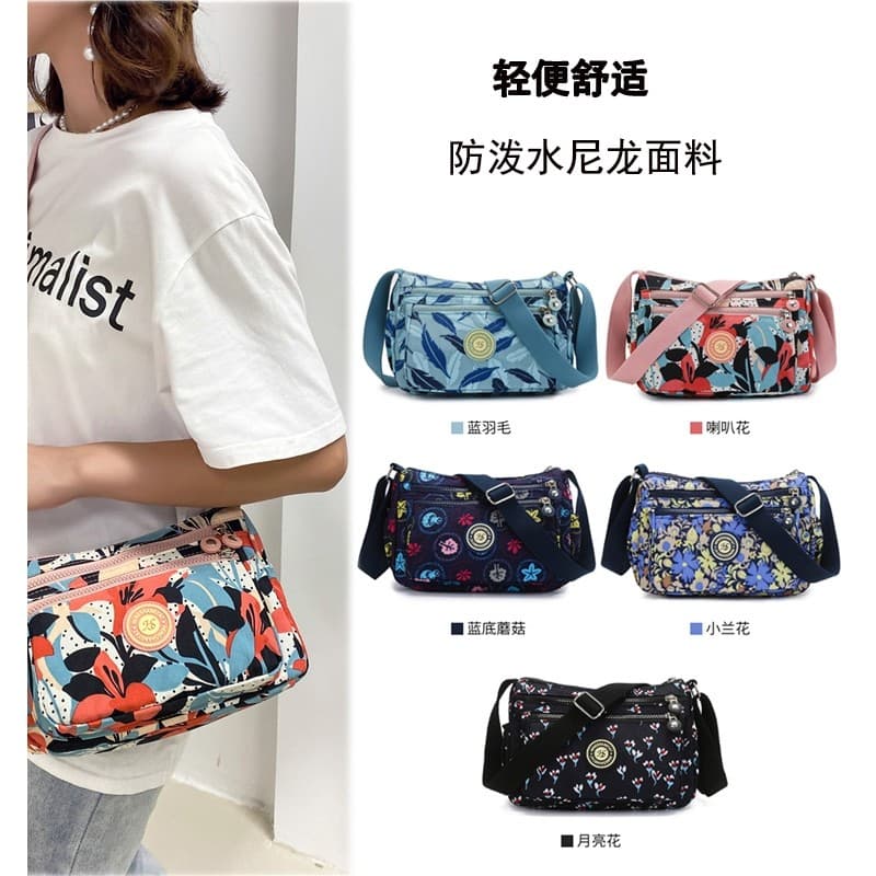 Bolsa de lona feminina bolsa mensageiro 2023 novo estilo moda All-Match impresso bolsa de ombro feminina Oxford pano mãe