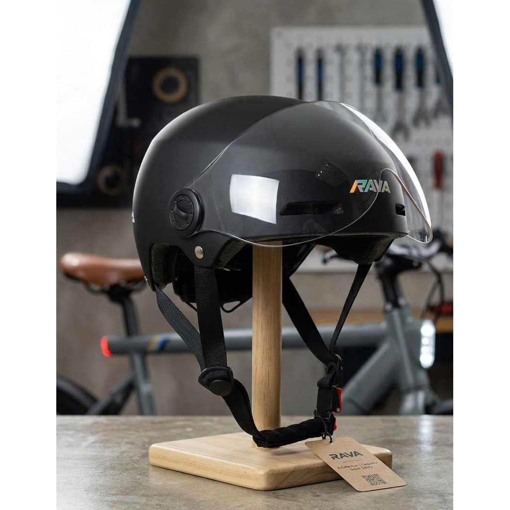 Capacete Coquinho Rava E-Bike Scooter Bike Eletrica Viseira Abs Policabornato Eps M