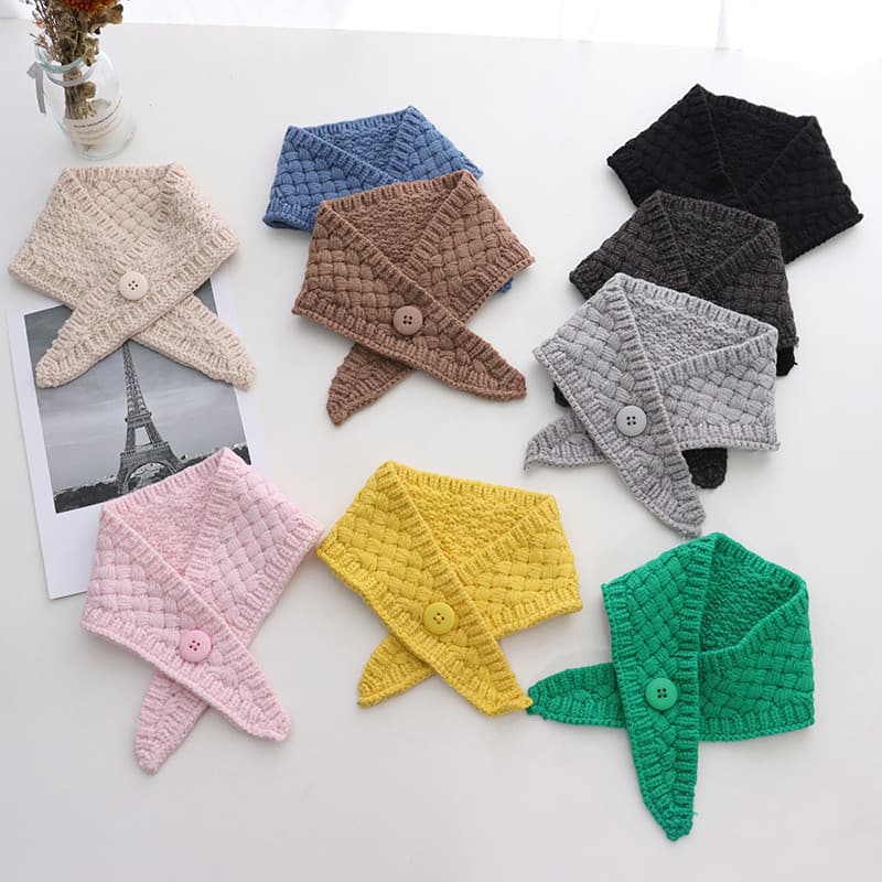Dongdaemun doce cor botão triângulo pequeno cachecol multifuncional dupla utilização bandana versão coreana novo estilo
