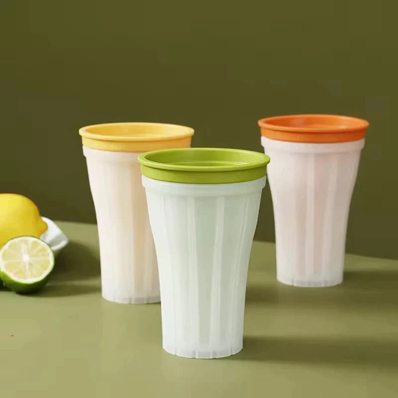 Forma Gelo Smoothie Silicone Copo Tampa Molde Cubos Raspadinha Bebida Freezer