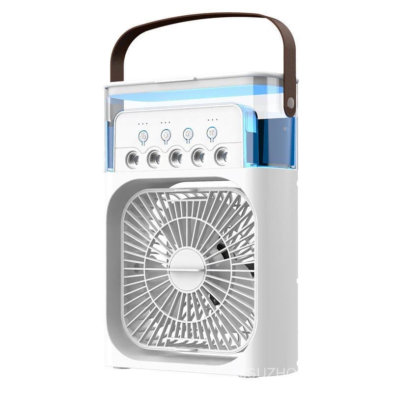 Ventilador de umidificação em Spray de cinco furos de venda quente transfronteiriço Plug-In ventilador portátil ao ar li