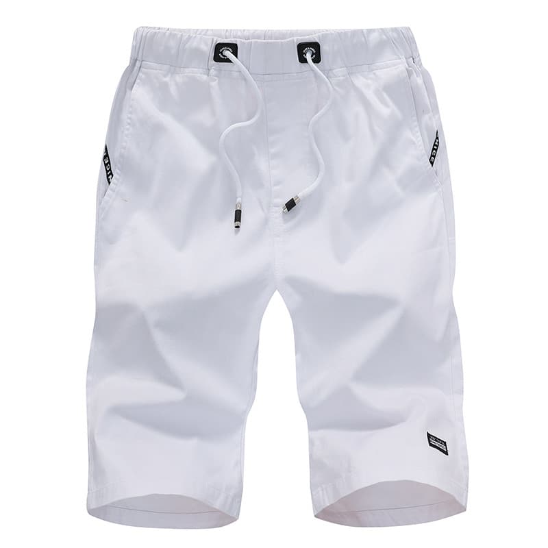 Verão masculino puro algodão pano fino-ajuste Shorts calças elásticas curtas calças de 5 pontos calças médias cinco pont