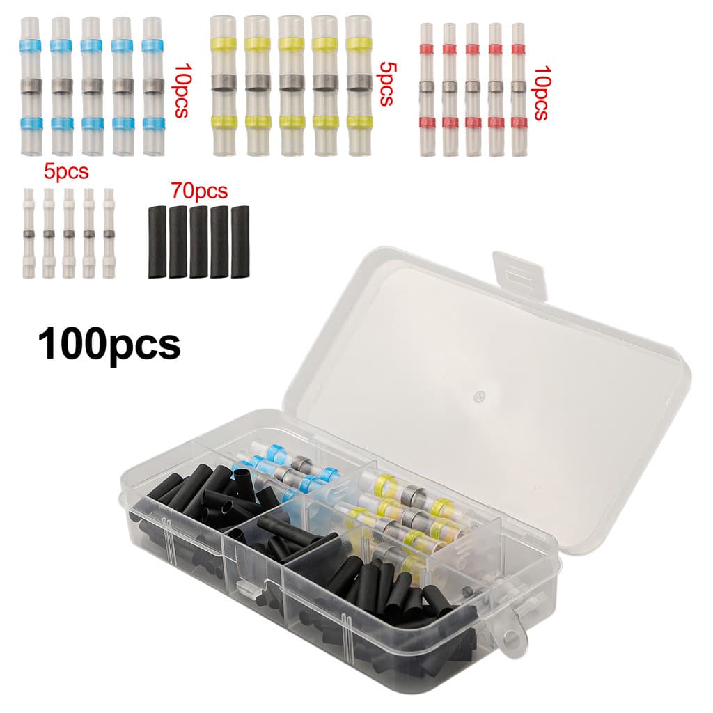100pcs Manga De Vedação De Solda Termo Retrátil Fio Conector Terminal À Prova D'água