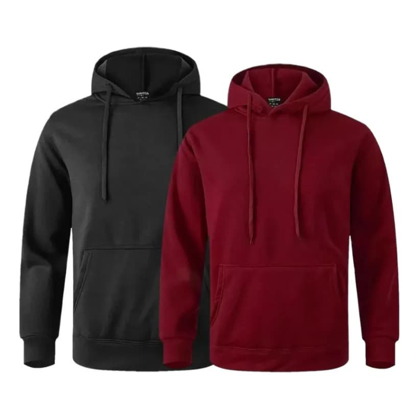 Kit 2 Moletons Canguru Unissex Liso Com Capuz