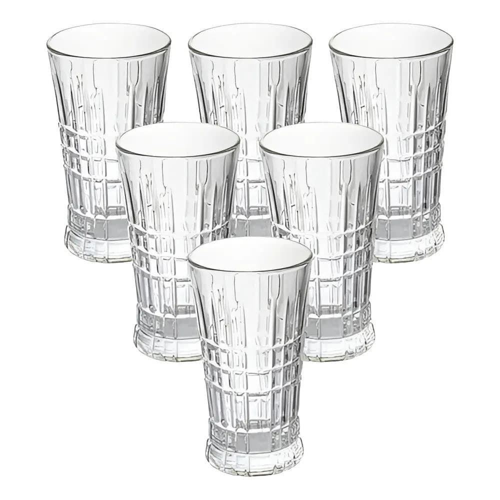 Jogo 6 Copos Vidro Casambiente Equilíbrio 305ml Transparente