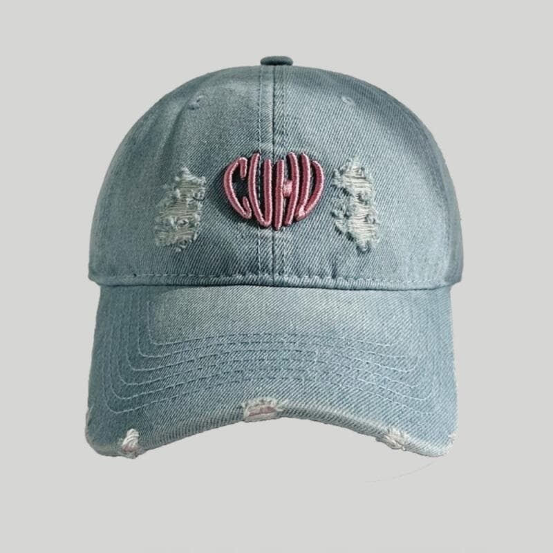 Boné de Beisebol em Denim para Homens e Mulheres, Bonés Casuais Estilo Cowboy Lavados, Bonés Retro com Bordado em Algodã