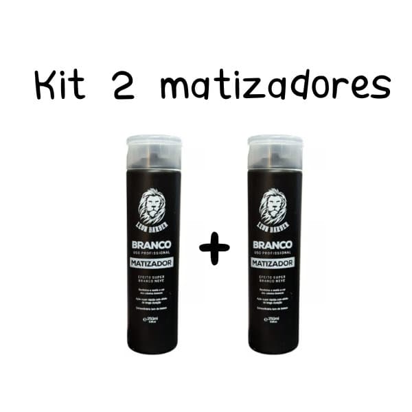 Kit Com 2 Matizadores Branco Leon Barber 250ml