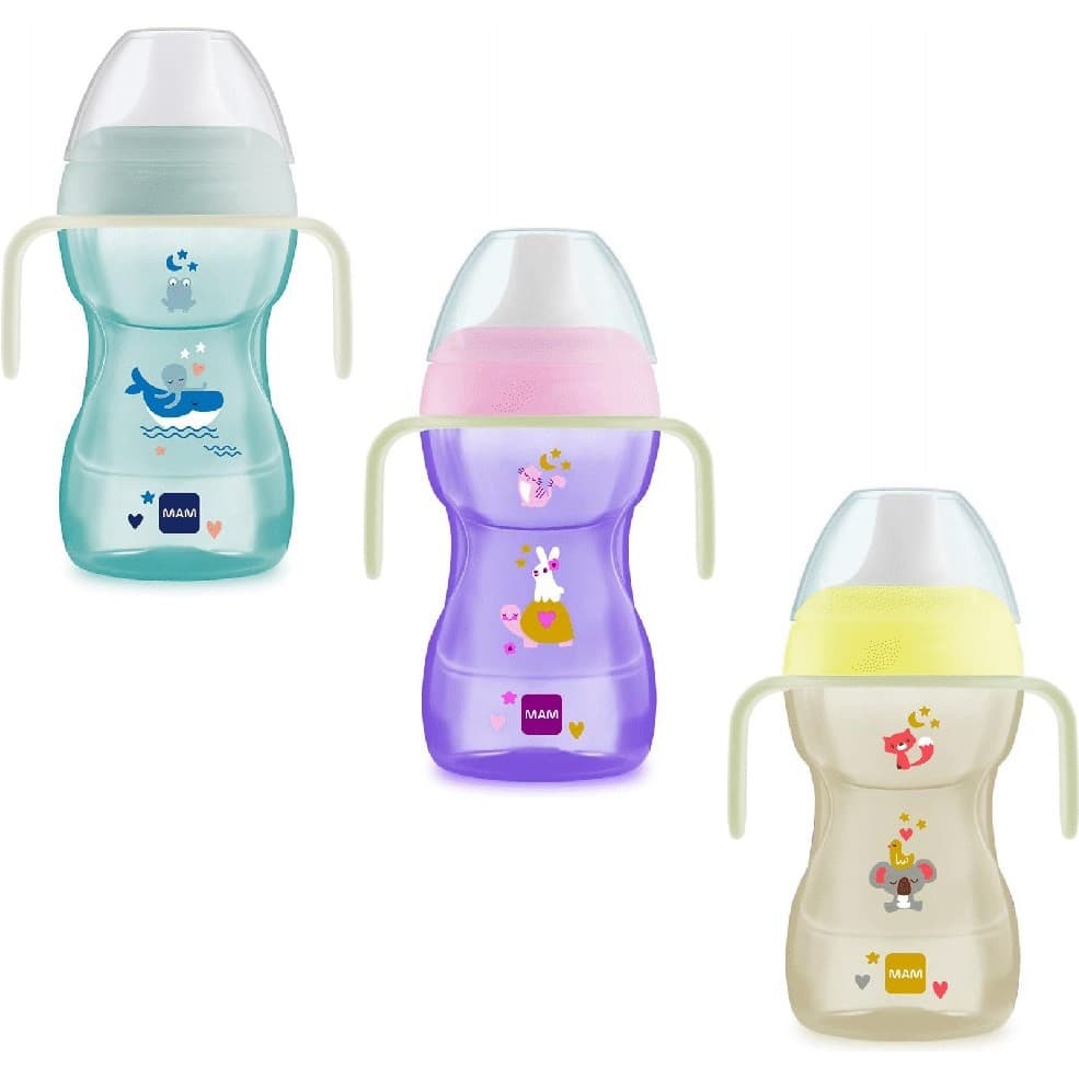 Copo Treinamento MAM Fun to Drink Night 270ml 8m+ Copo de treinamento mam Copo de transição mam