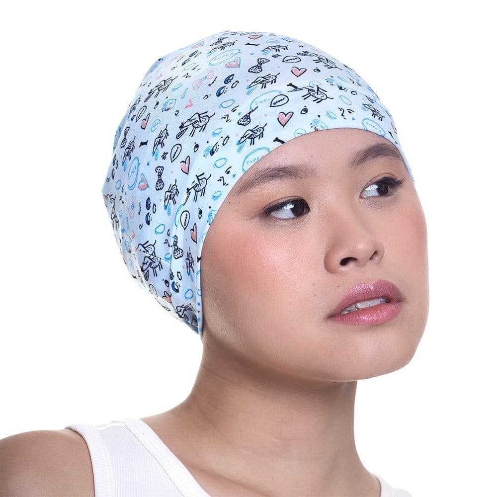 TOUCA NERO ESTAMPADA ANTI FRIZZ PARA DORMIR ALISAR O CABELO PRETA COM BARRA