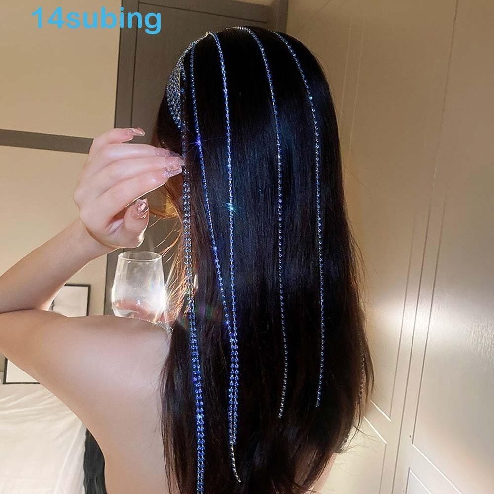 SUBING Faixa De Cabeça Com Borla De Strass , Estilo Francês Doce 4 Em 1 Faixas De Cabelo Borlas , Ferramenta De Tecelage
