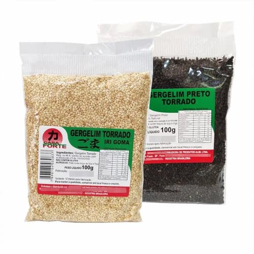 Kit Gergelim Branco Torrado 100g + Gergelim Preto Tor. 100g