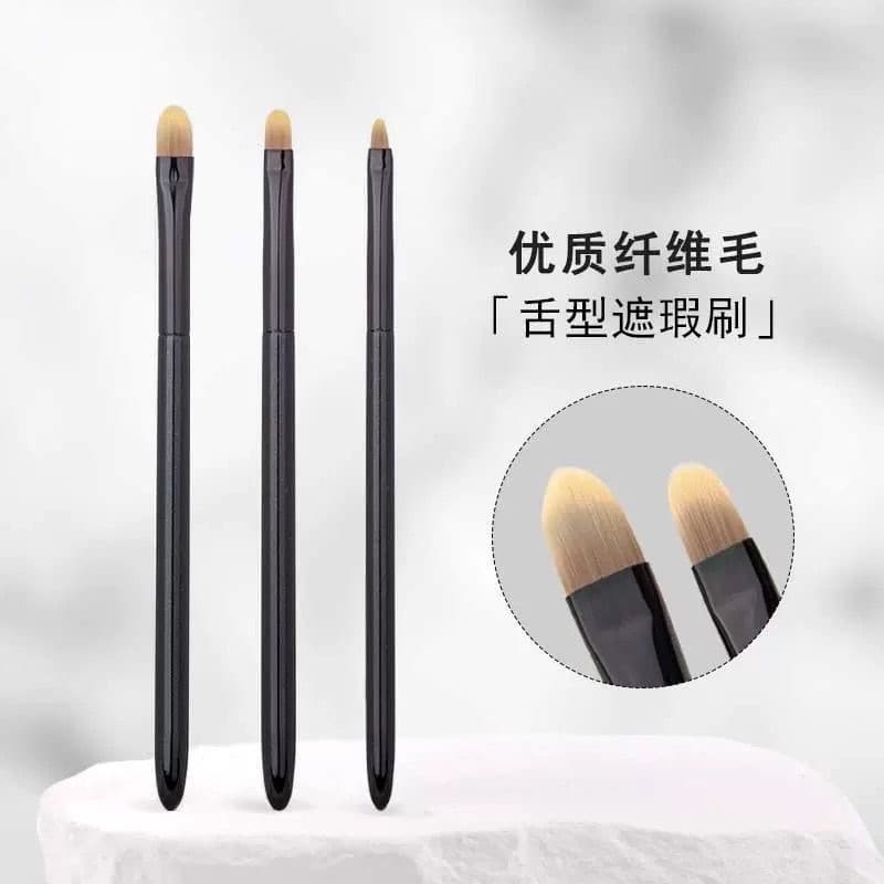Pincel corretivo de língua fina, cabeça plana, manchas de rasgo, detalhes, cobertura sem costura, marcas de Acne, olheir