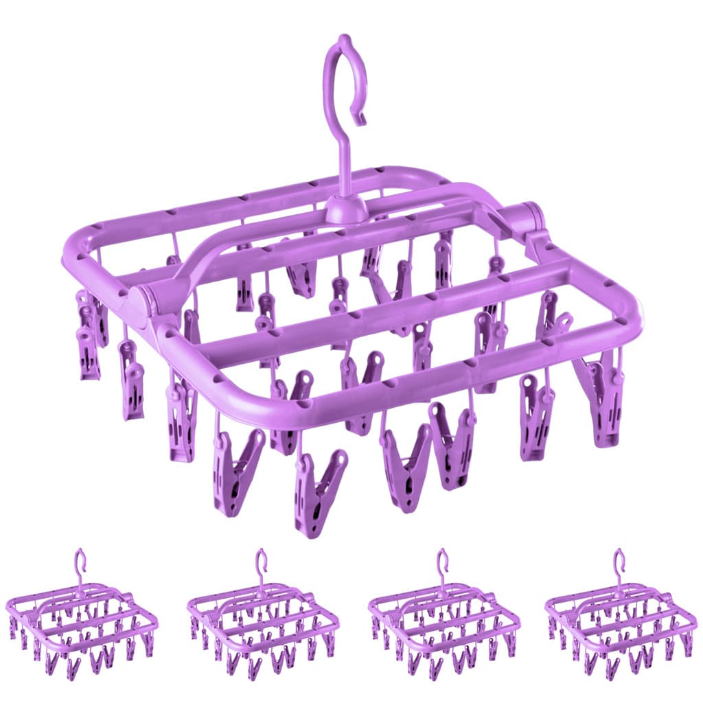 Varal Roxo 26 Prendedores Lilás Retangular Dobrável Varal Apartamento Grande