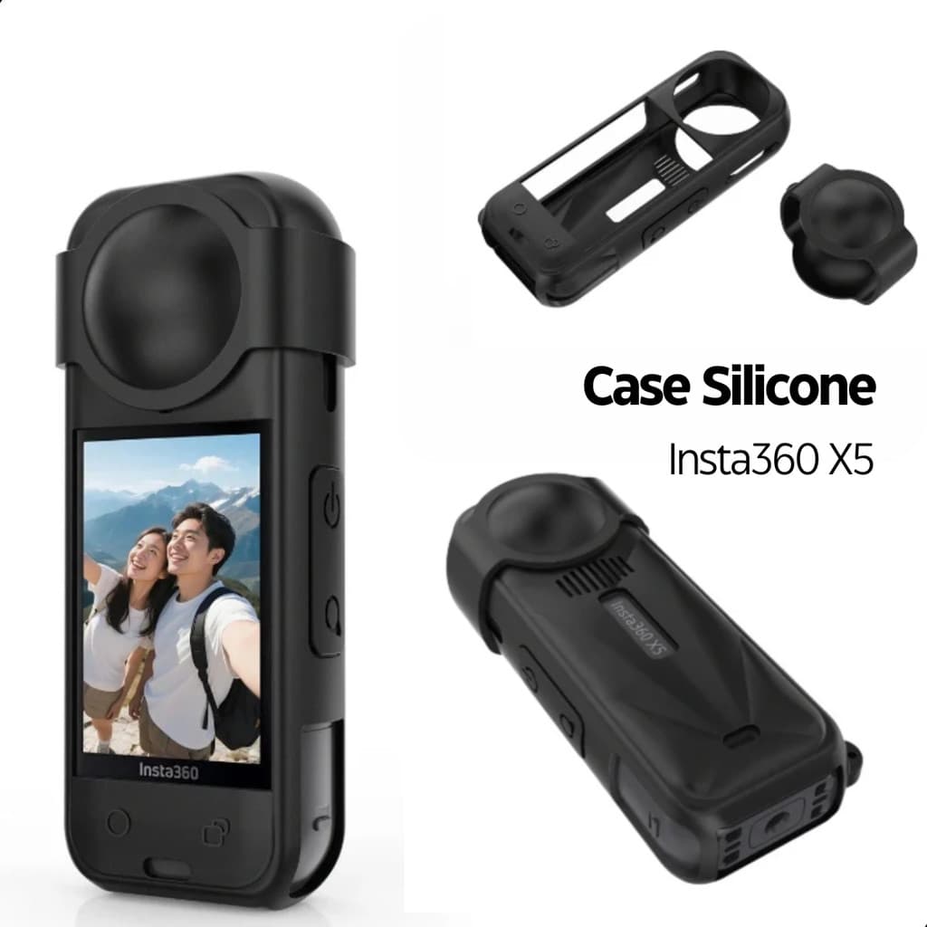 Case Capinha Capa De Silicone Proteção Lente Para Insta 360 X5