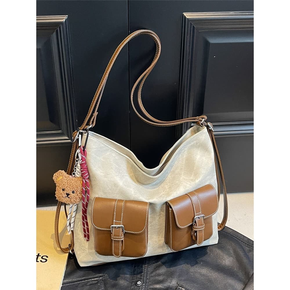 [Várias maneiras de transportar] Bolsa de trabalho de grande capacidade Mochila mensageiro de um ombro Bolsa Tote com vá