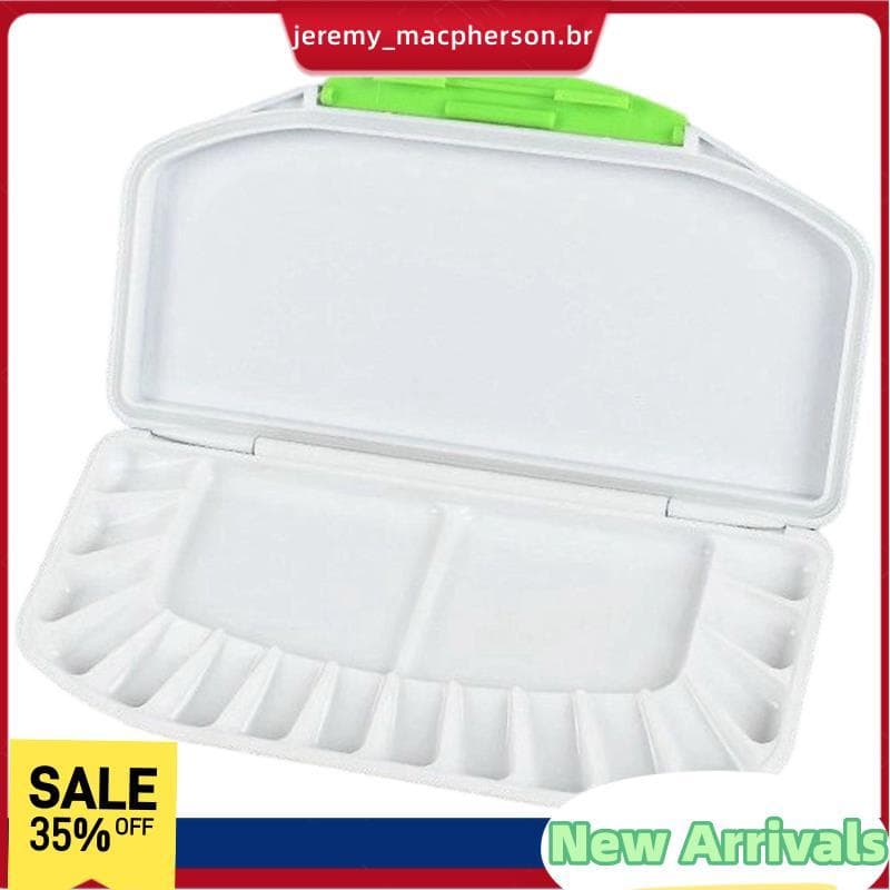Paleta Hermética De Aquarela Com 16 Grades De Cores 2 Zonas De Área De Mistura , Ideal Para Pinturas Acrílicas E Guache