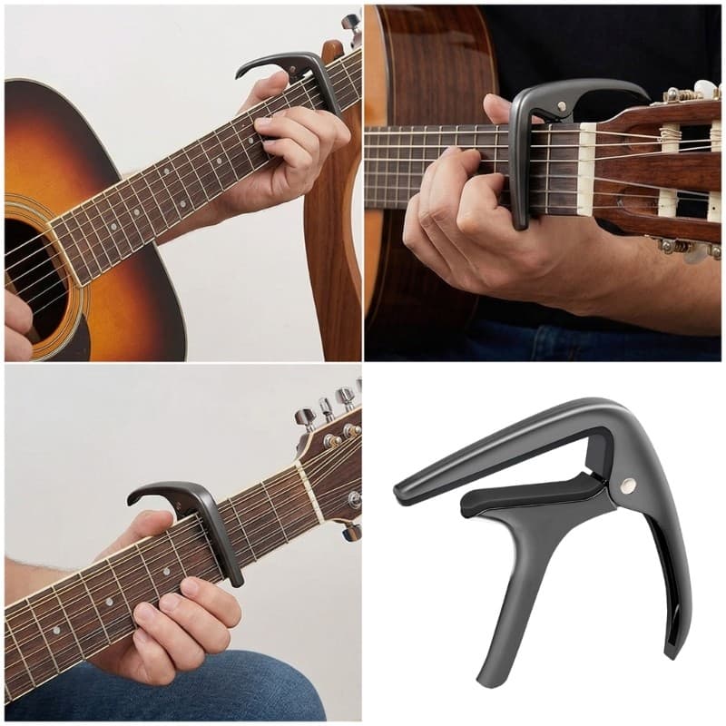 Estone Premium Guitarra Capo Braçadeira Ukulele Textura Liga Zinco Peça Reposição