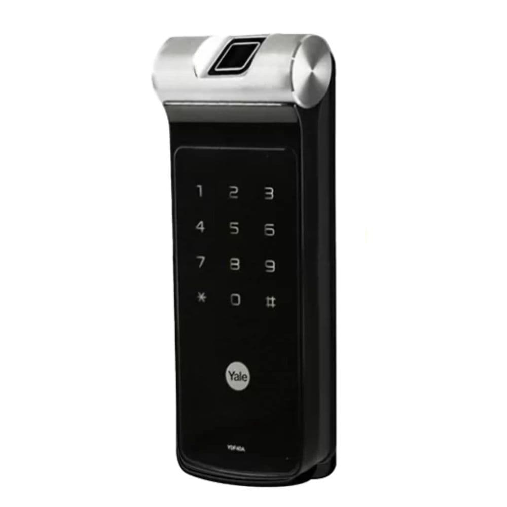 Fechadura Digital Yale YDF40A BP Porta Correr Biométrica Senha Bico Papagaio