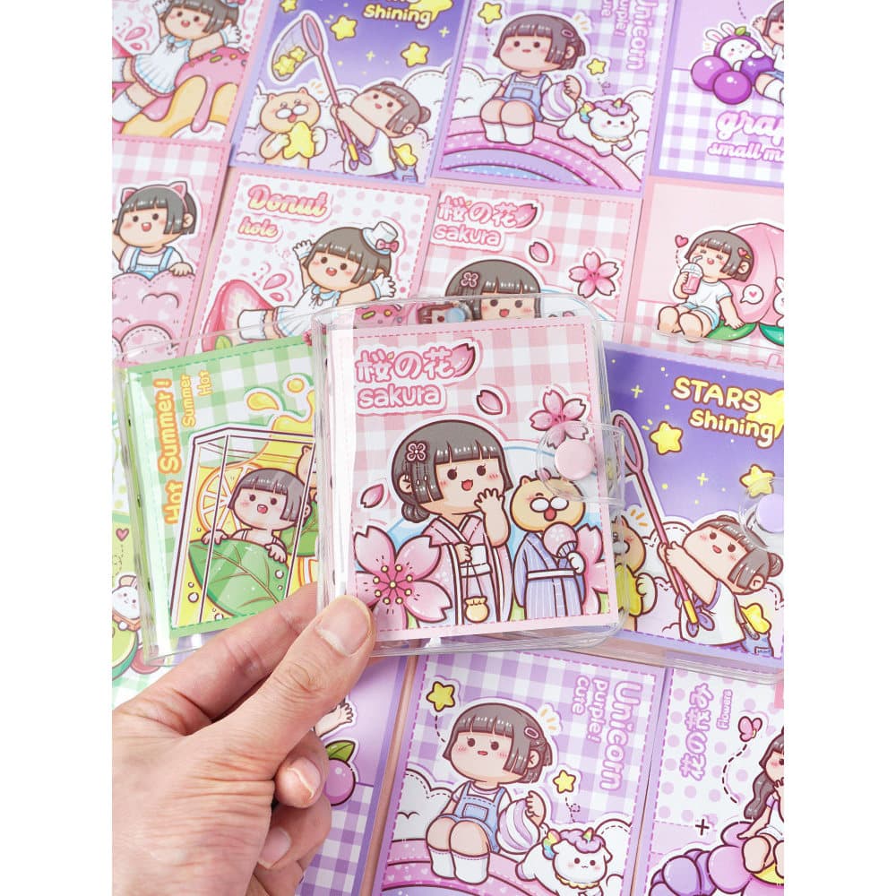 Pequeno Mochi mini mini manual de bolso pequeno caderno portátil de três furos caderno de folhas soltas pequeno