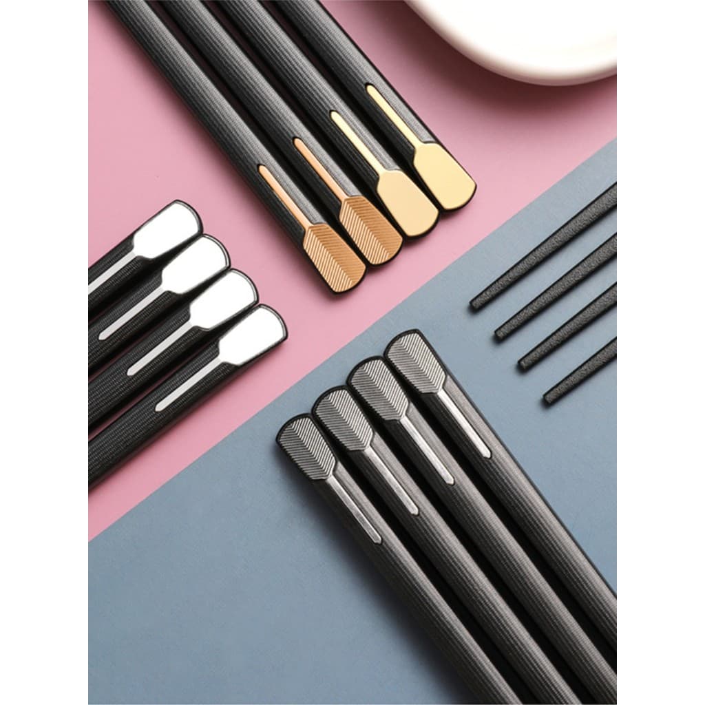 High-End novo estilo chinês anti-deslizamento liga pauzinhos doméstico anti-escaldante influenciador resistente A altas