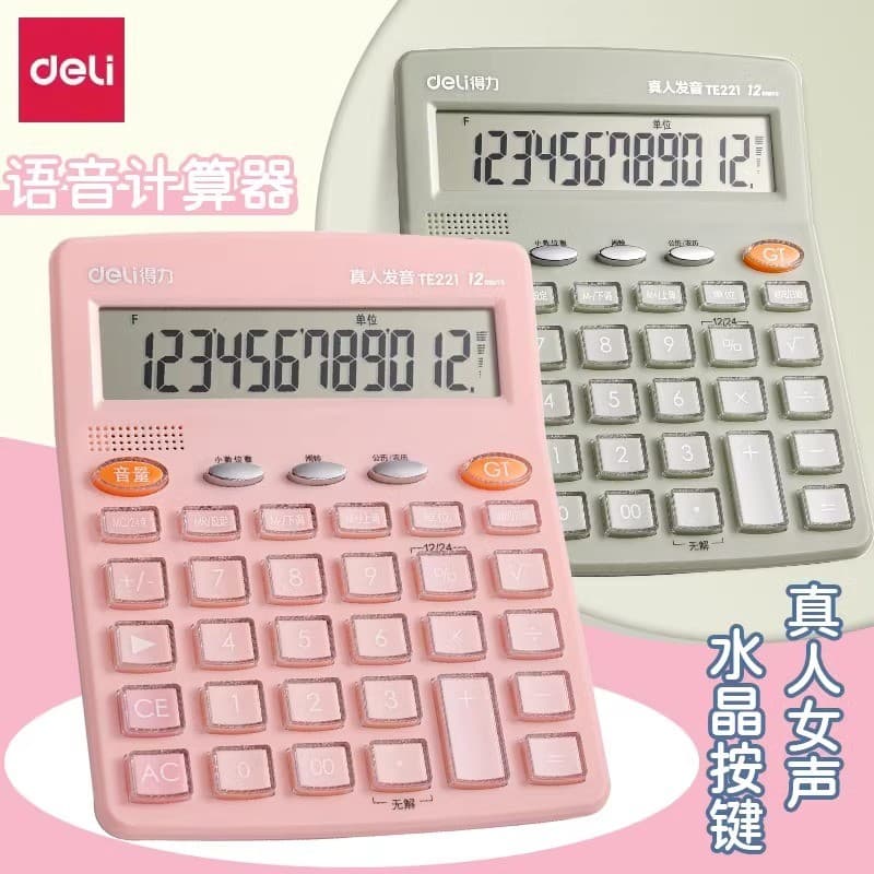 Calculadora de voz poderosa, escritório, tela grande, botão grande, multifuncional, contabilidade, uso financeiro TE221
