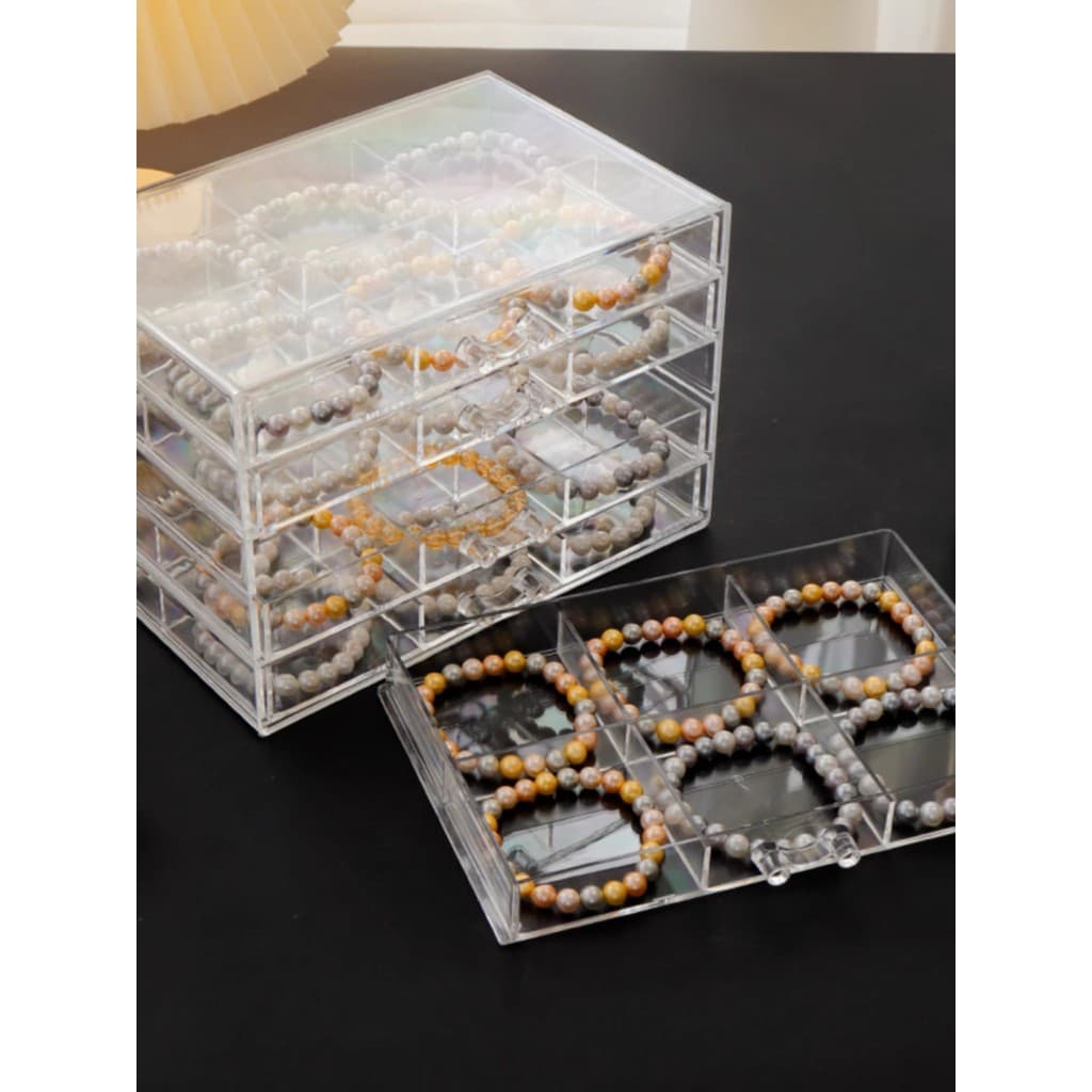 Pulseira caixa de armazenamento de mesa caixa de jóias doméstico jóias colar jóias Anti-poeira desktop organizador caixa