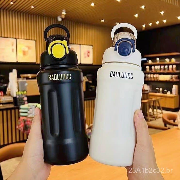 Copo de aço inoxidável de grande capacidade com isolamento a vácuo para homens e mulheres, portátil, elegante, copo com
