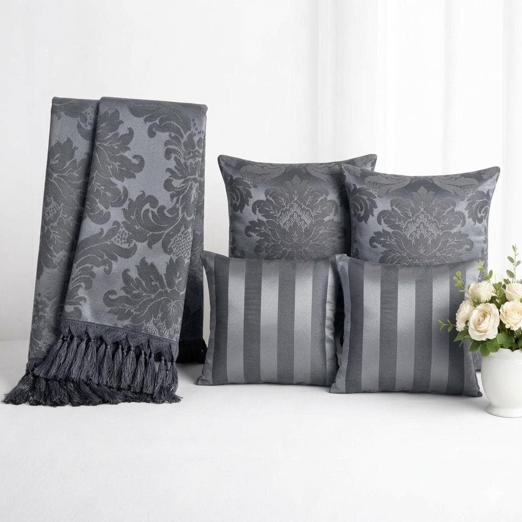 Kit 1 Manta c/ 4 capas Tecido Jacquard Ideal para Decoração Elegante