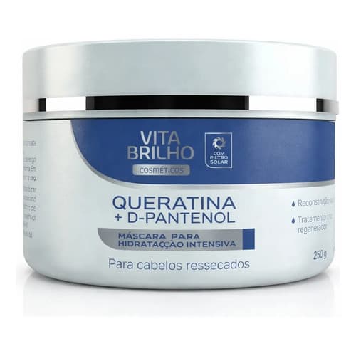 Máscara Capilar Queratina + D-pantenol Super Hidratação Profissional Ultra Concentrada 250g