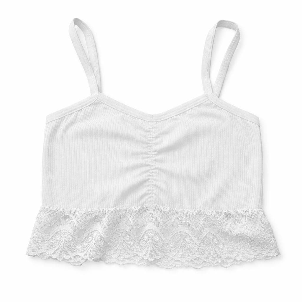 Cropped Renda Feminino Sem Bojo Canelado com Forro Duplo – Confortável e Super Estiloso