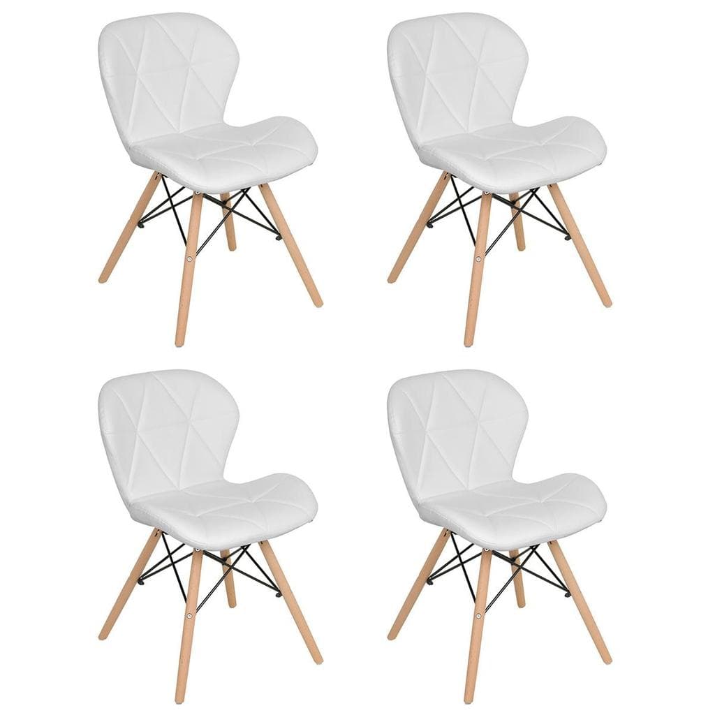 Kit 4 Cadeiras Laráz Eames Eiffel Confort Branco