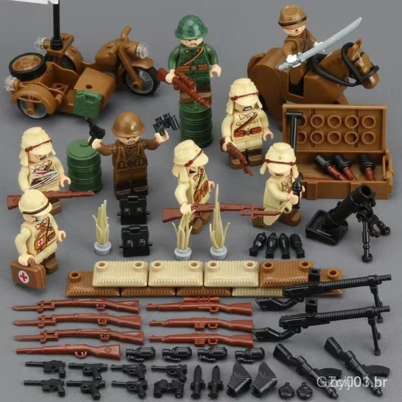 Blocos de Construção do Exército Alemão da Segunda Guerra Mundial Figura de Soldado Brinquedo de Montagem de Tanque para