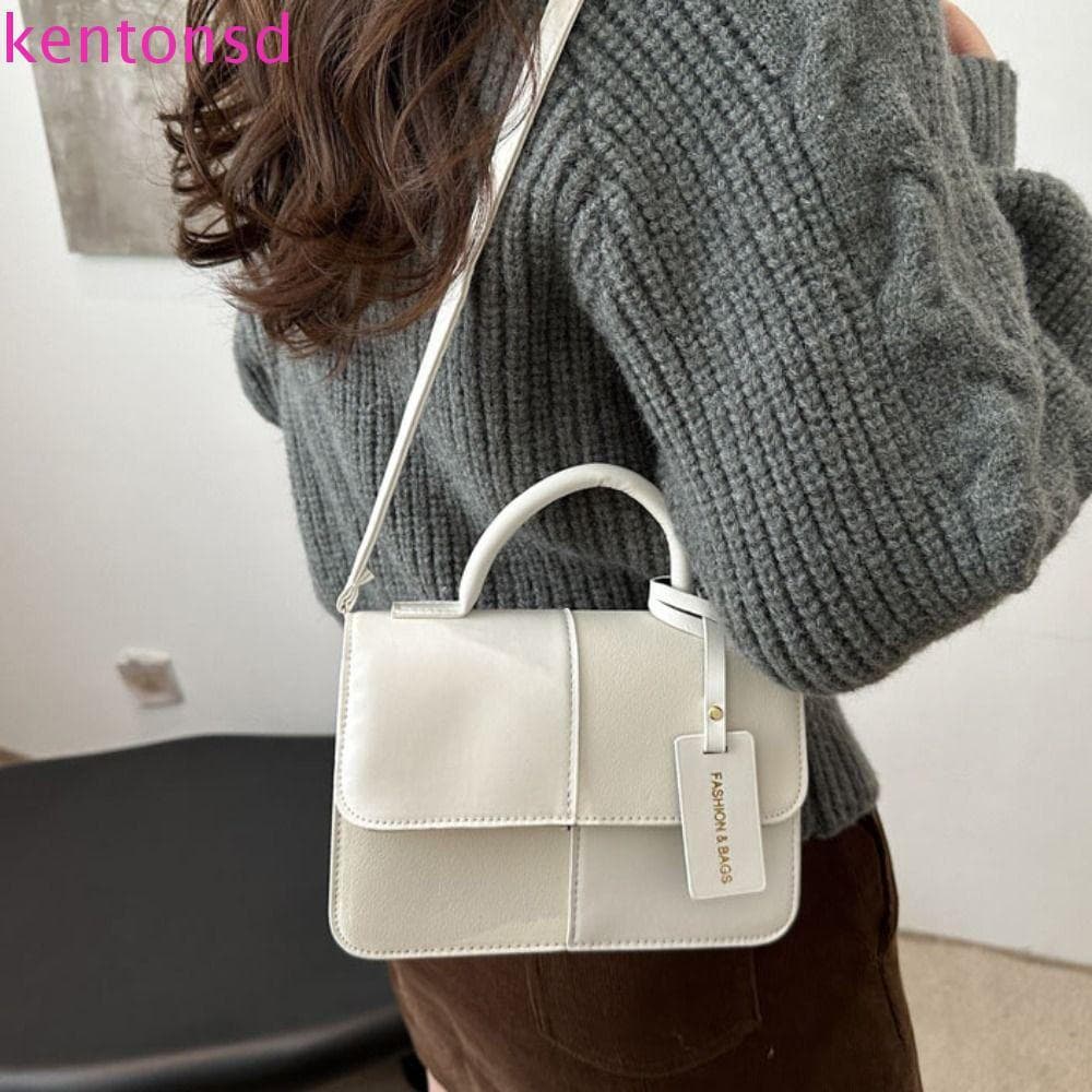 Bolsa de Ombro Feminina Kington Mini Viagem PU Design de Combinação de Cores Estilo Coreano Bolsa Transversal 5QGK