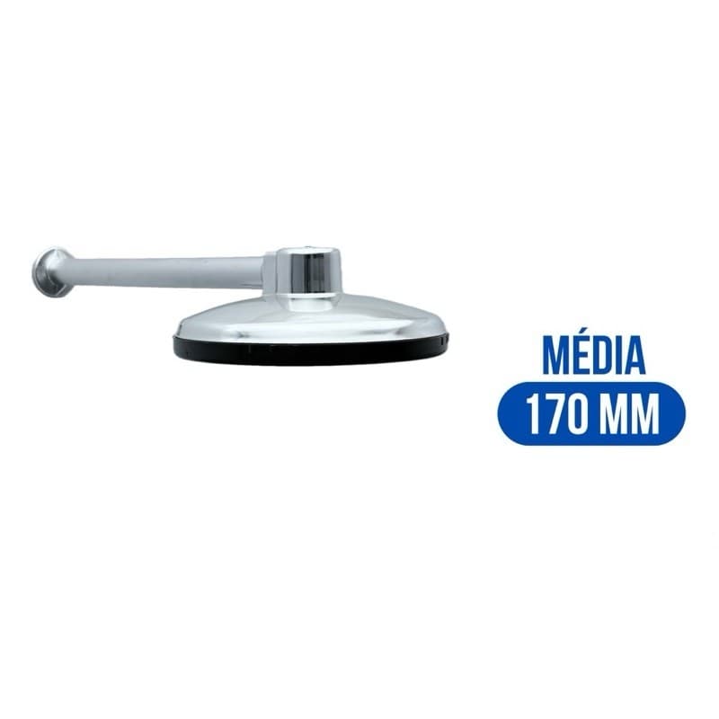 Chuveiro Ducha FRIA Cromado 170mm com Cano de 30cm Externo Interno Banho Banheiro Global Plastic