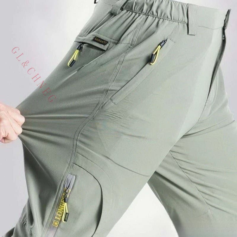 Macacão masculino com vários bolsos, calças leves para caminhada ao ar livre, secagem rápida, à prova d'água, pesca, via