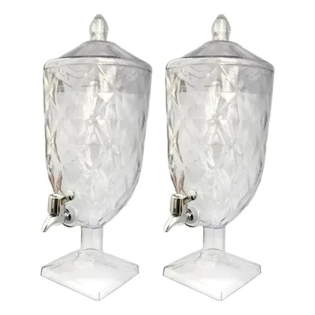 Kit 2 Suqueira Jarra Cristal Acrílico Diamond Água Suco 4,5L