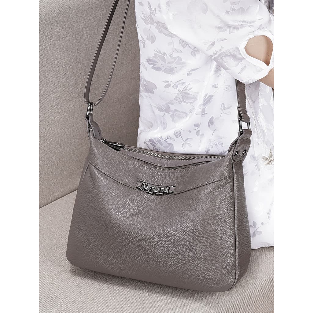 Bolsa feminina de couro genuíno genuíno, bolsa mensageiro, bolinho, feminina, 2026, novo estilo, sogra, bolsa grande