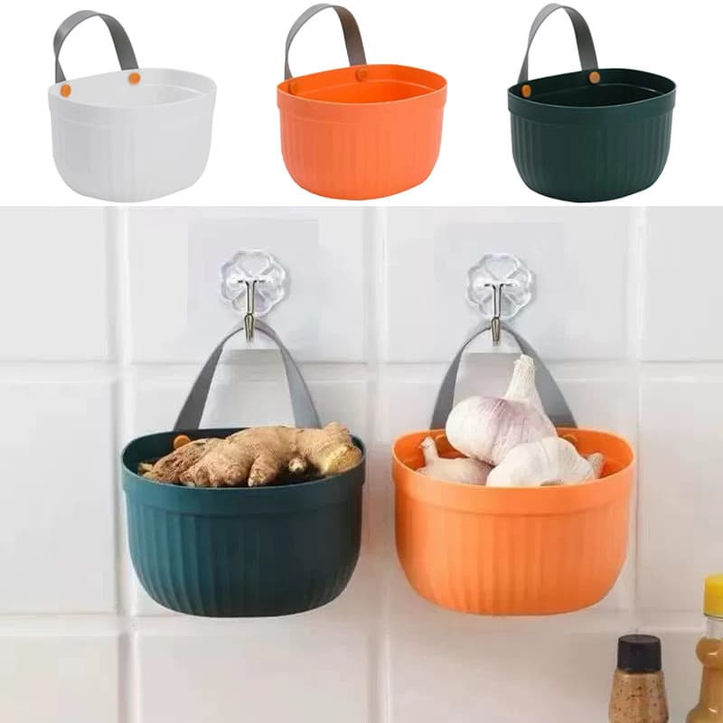 Cozinha Gengibre Alho Cesta De Armazenamento Pequena Suspensão À Prova Dwaterproof Água E De Umidade Caixa De Parede