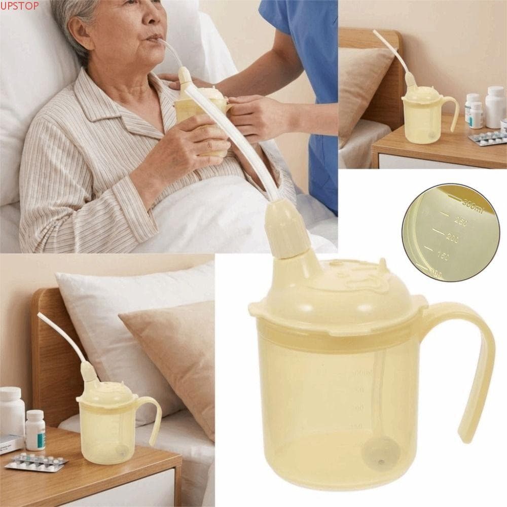Copo Anti-Asfixia UPSTOP , De Disfagia De 300ml De Qualidade Alimentar , Com Canudo Portátil Alça E À Prova De Derramame