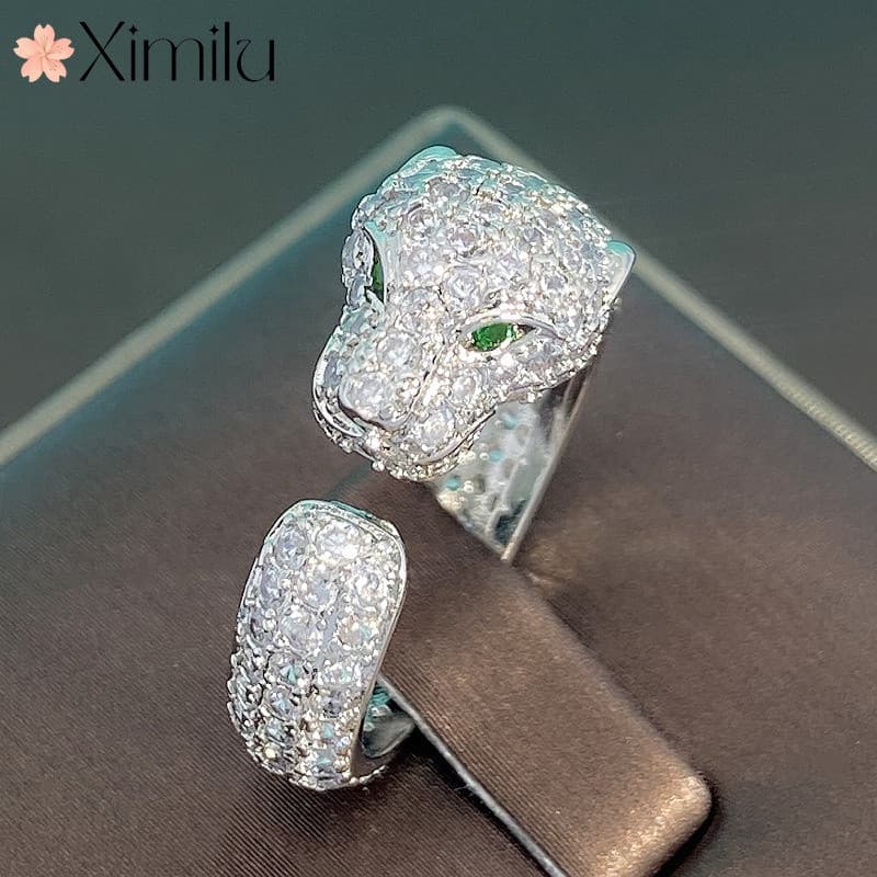 Vários estilos: moda clássica, verde, estampa de leopardo, rosa, anéis de ouro femininos, cravejados de diamantes, jo