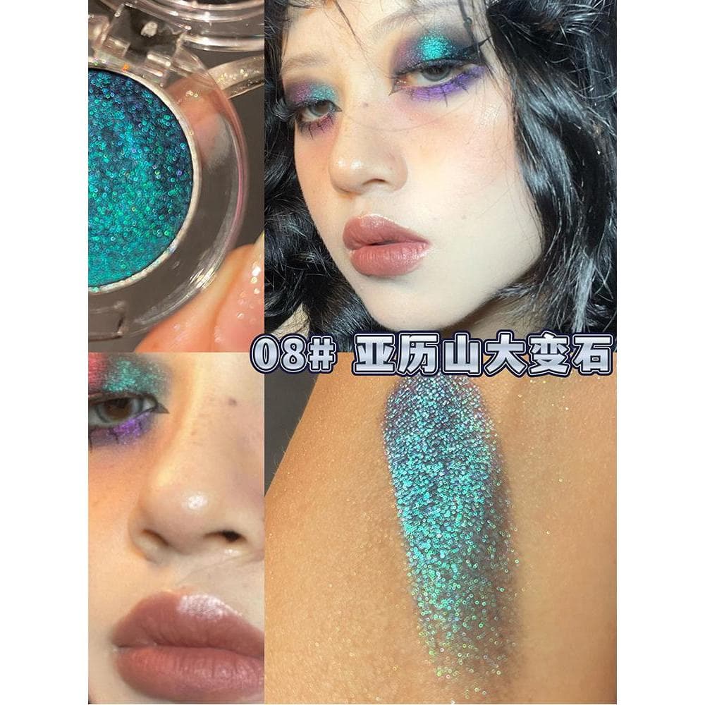 Paleta de sombras monocromáticas brilhantes com diamante camaleão óptico, cor diamante, Glitter, luz polarizada, paleta