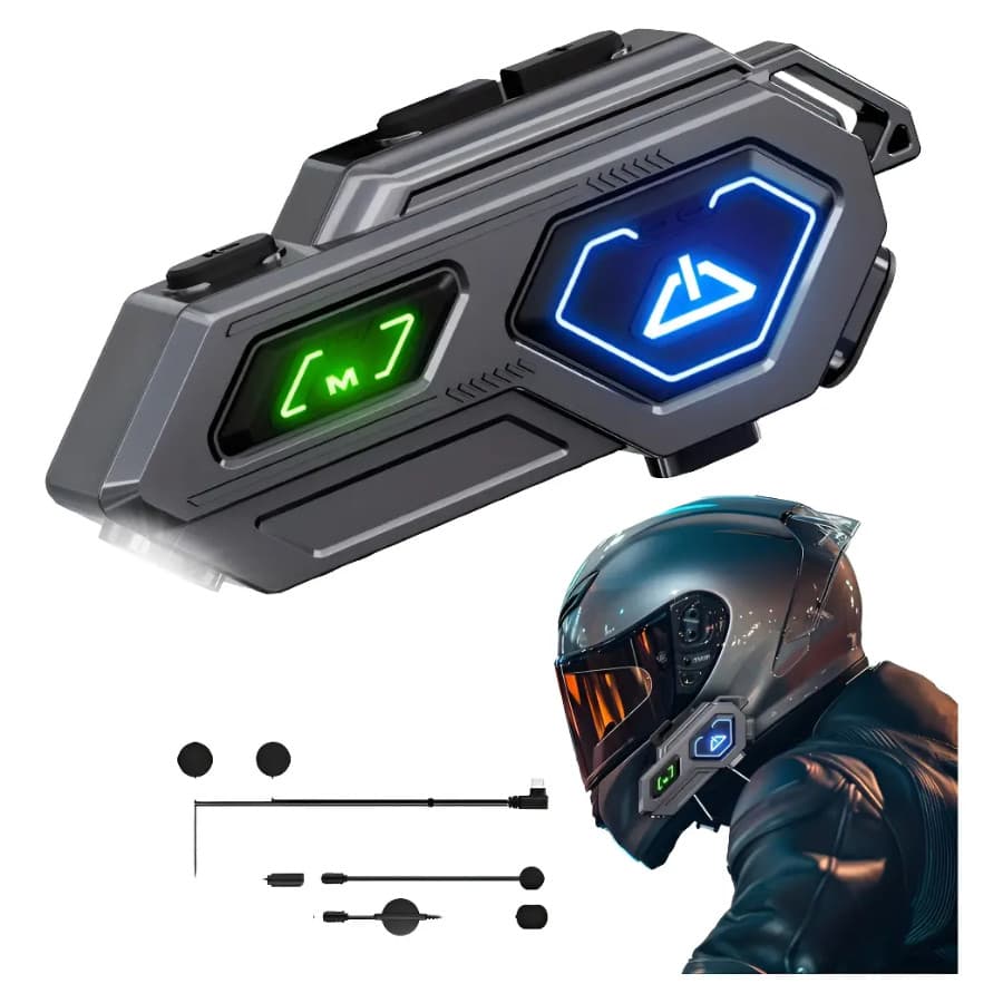 Motocicleta Sem Fio Bluetooth 5.3 Fone de Ouvido Capacete Kit de Chamadas Mãos Livres À Prova D'Água