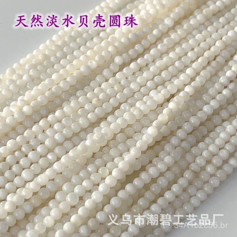 Contas de concha natural de água doce 2/3/4/5/6mm, acessórios DIY, contas soltas, acessórios artesanais Hanfu, em estoqu