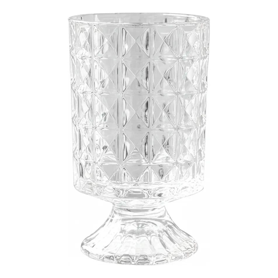 Vaso Decorativo De Vidro 10x17,5cm Redondo Diamante Vanenjoy
