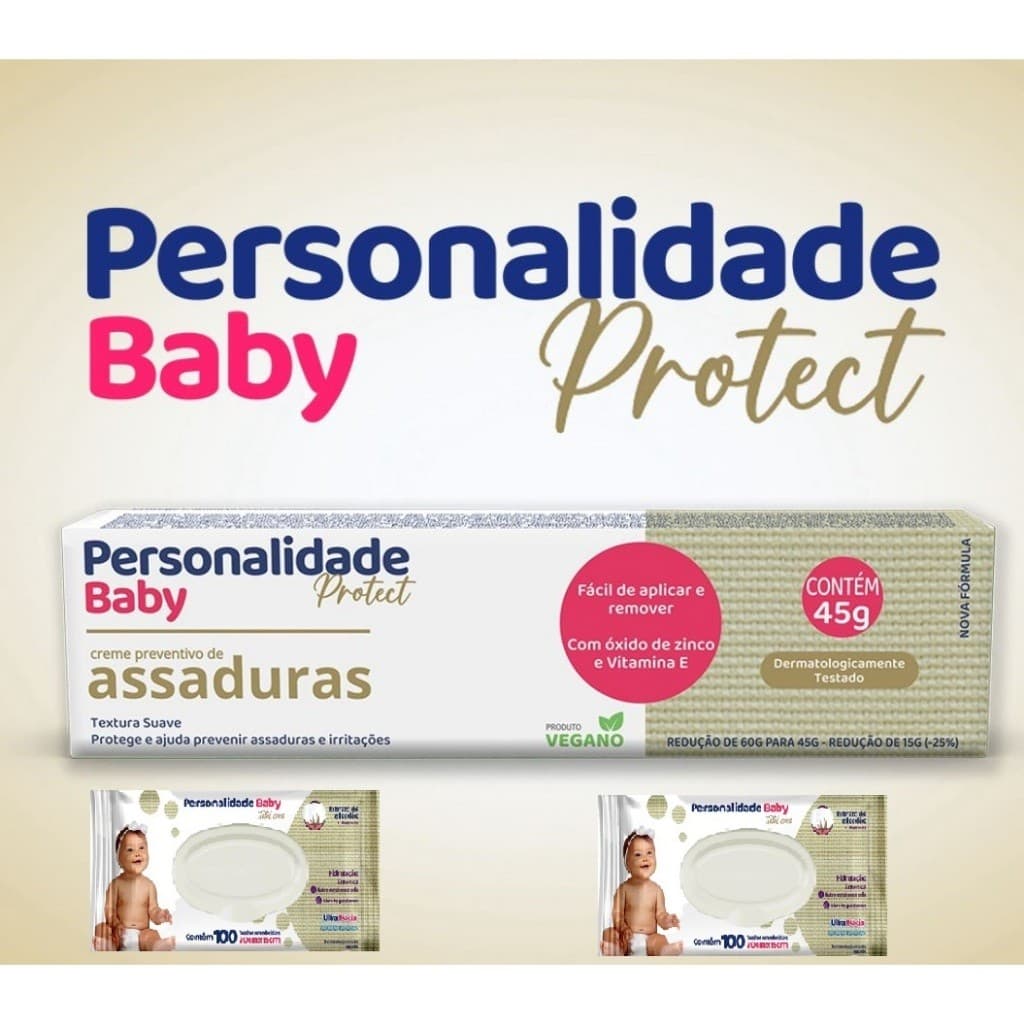 Kit com 6 Creme Pomada de Assadura Bebe 45gr Cada - Personalidade Baby