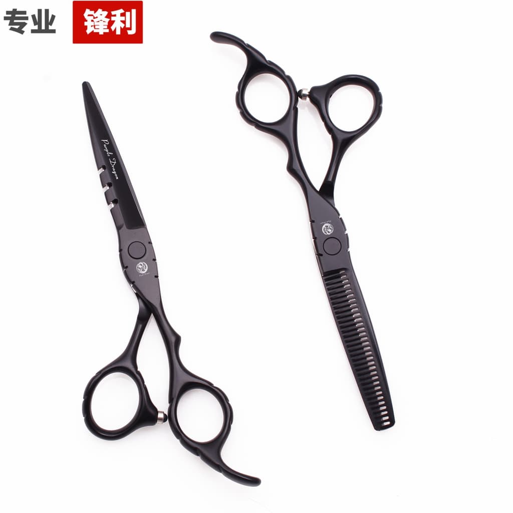 Roxo dragão salão de cabeleireiro dedicado cabeleireiro corte plano tesoura corte dente franja desbaste corte doméstico