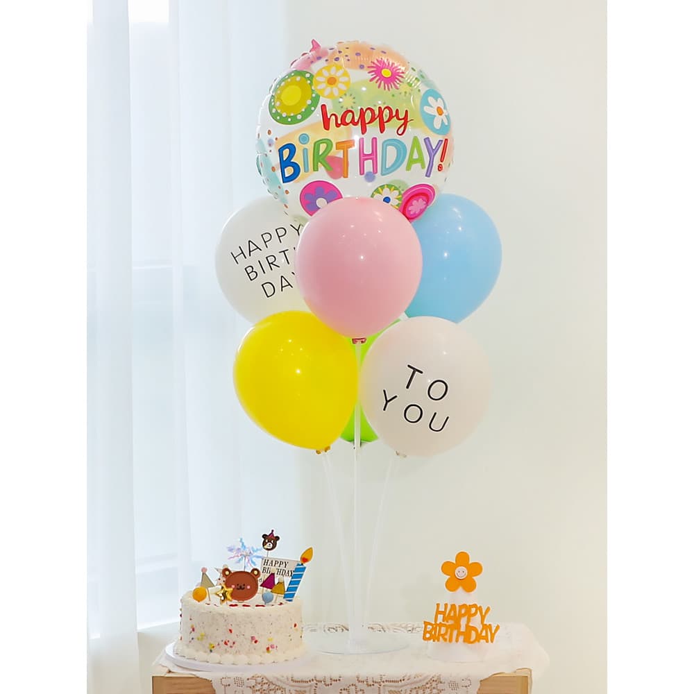 Influenciador balão decoração cena Layout girassol pequena margarida mesa suporte flutuante ao ar livre feliz aniversári