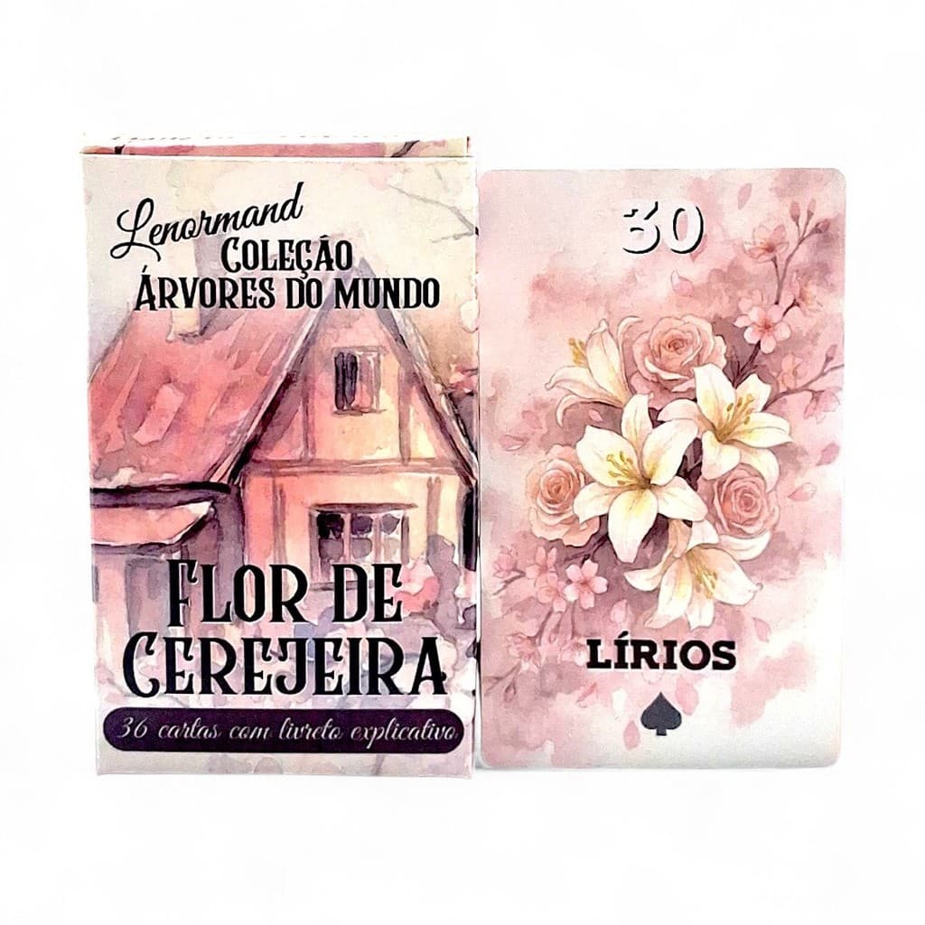 Baralho Lenormand Árvore Flor Cerejeira 36 cartas com Manual